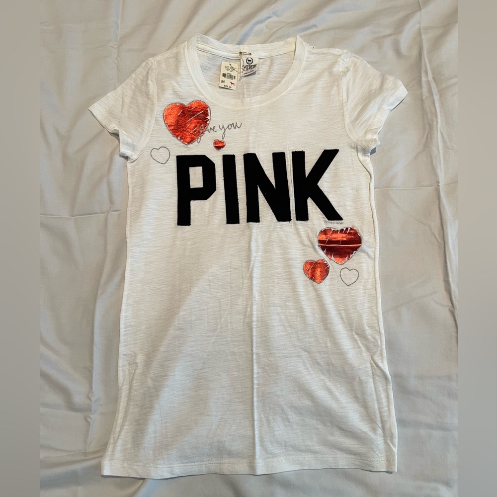 PINK Shirt 
White
Size Medium 
BNWT